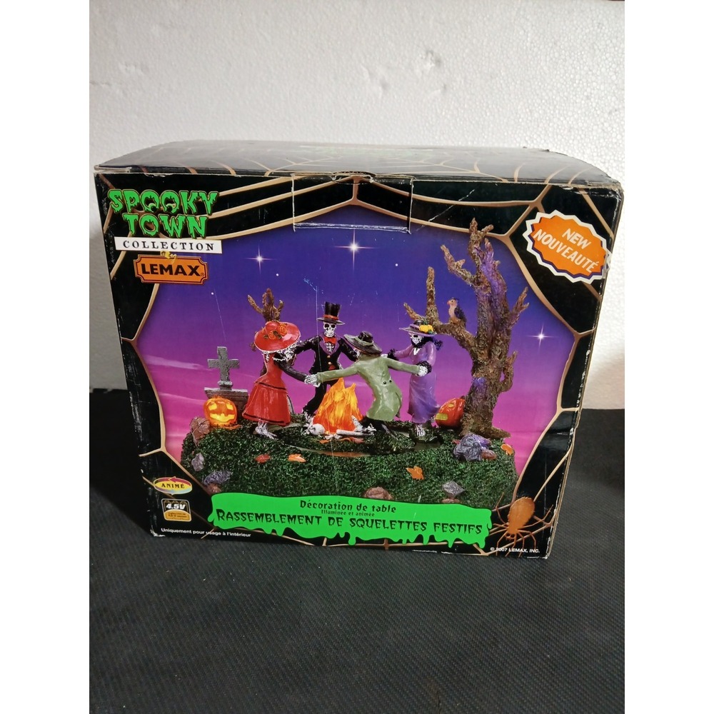 Lemax Spooky Town Lighted & Animated Table Accent Skeleton Jamboree - See Disc.